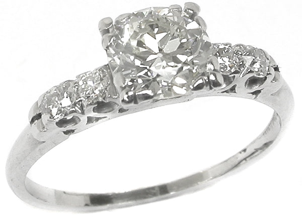 0.90ct Old Diamond Platinum Engagement Ring