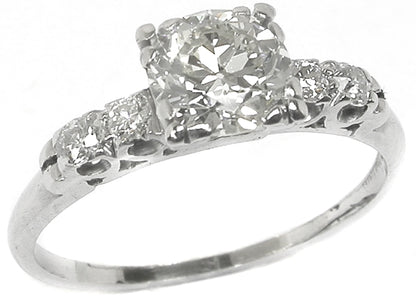 0.90ct Old Diamond Platinum Engagement Ring