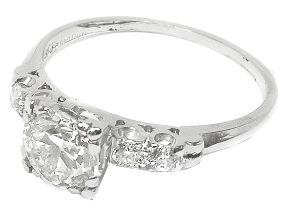 0.90ct Old Diamond Platinum Engagement Ring
