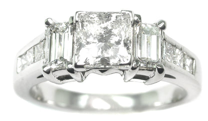 0.90ct Princess Cut 14k White Gold Diamond Engagement Ring