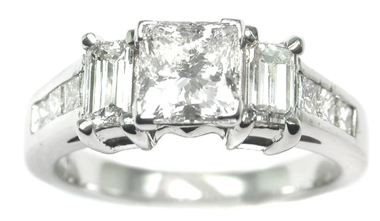 0.90ct Princess Cut 14k White Gold Diamond Engagement Ring
