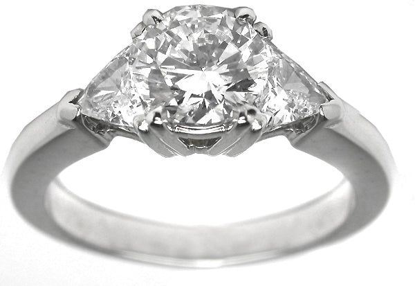 0.90ct Round Cut Diamond Platinum Engagement Ring