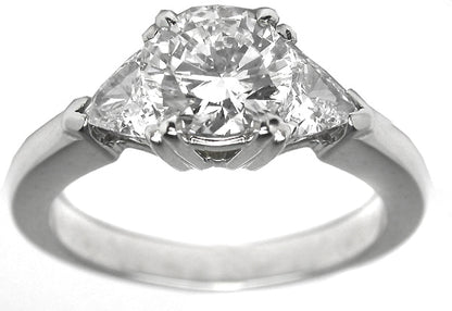 0.90ct Round Cut Diamond Platinum Engagement Ring