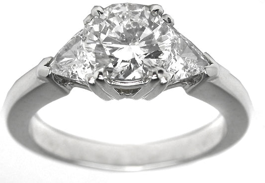 0.90ct Round Cut Diamond Platinum Engagement Ring