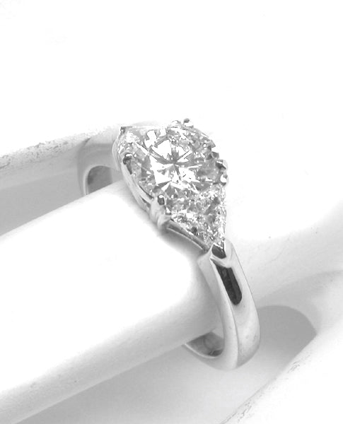 0.90ct Round Cut Diamond Platinum Engagement Ring