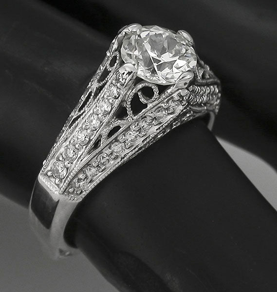 0.91ct Diamond 18k Gold Engagement Ring