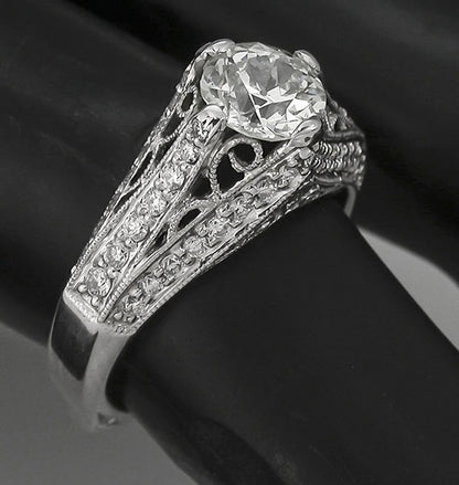 0.91ct Diamond 18k Gold Engagement Ring