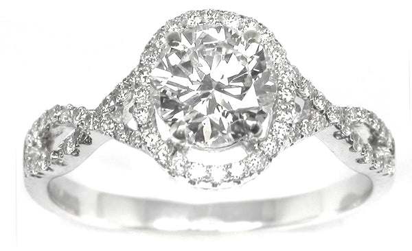 0.93ct Diamond 18k White Gold Engagement Ring