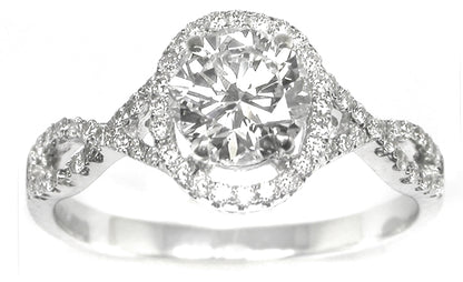 0.93ct Diamond 18k White Gold Engagement Ring
