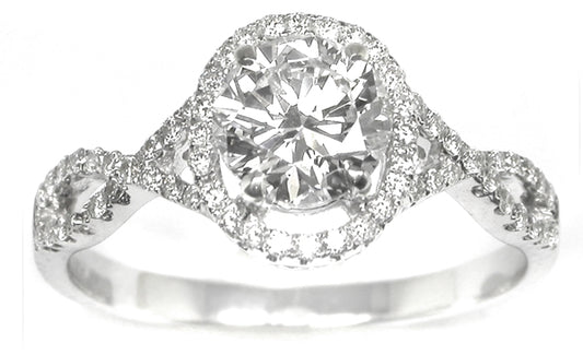 0.93ct Diamond 18k White Gold Engagement Ring