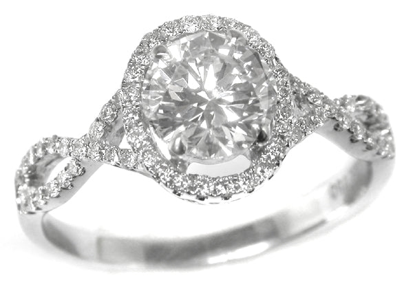 0.93ct Diamond 18k White Gold Engagement Ring