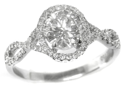 0.93ct Diamond 18k White Gold Engagement Ring