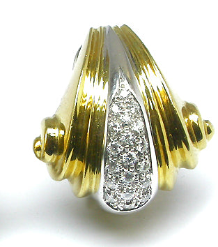 0.95ct Diamond 18K White & Yellow Gold Earrings