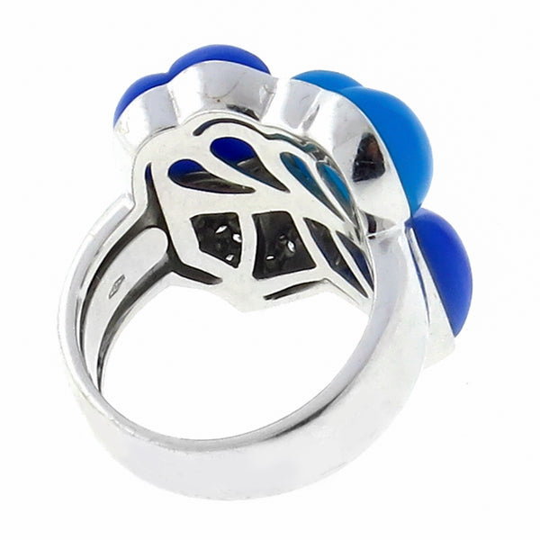 0.95ct Diamond Enamel Gold Heart Ring