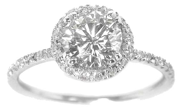 0.96ct Diamond 18k White Gold Engagement Ring