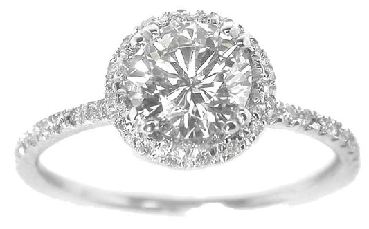 0.96ct Diamond 18k White Gold Engagement Ring