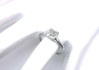 0.96ct Princess Cut Diamond Platinum Engagement Ring