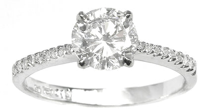 0.96ct Round Brilliant 18K White Gold Engagement Ring