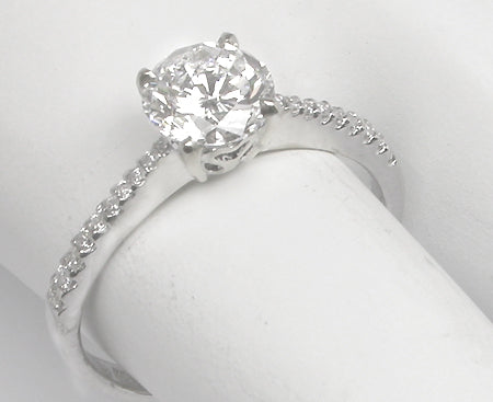0.96ct Round Brilliant 18K White Gold Engagement Ring