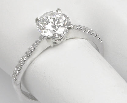0.96ct Round Brilliant 18K White Gold Engagement Ring