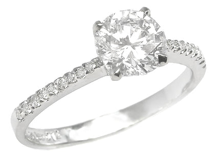 0.96ct Round Brilliant 18K White Gold Engagement Ring
