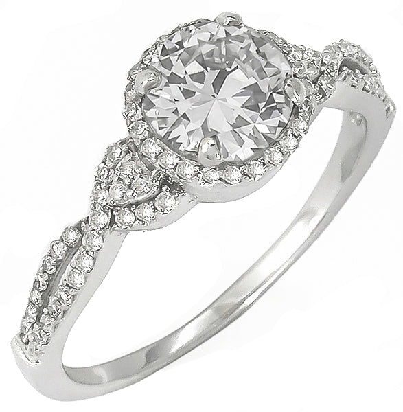 0.97ct Diamond 14k Gold Engagement Ring