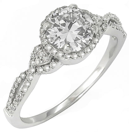 0.97ct Diamond 14k Gold Engagement Ring