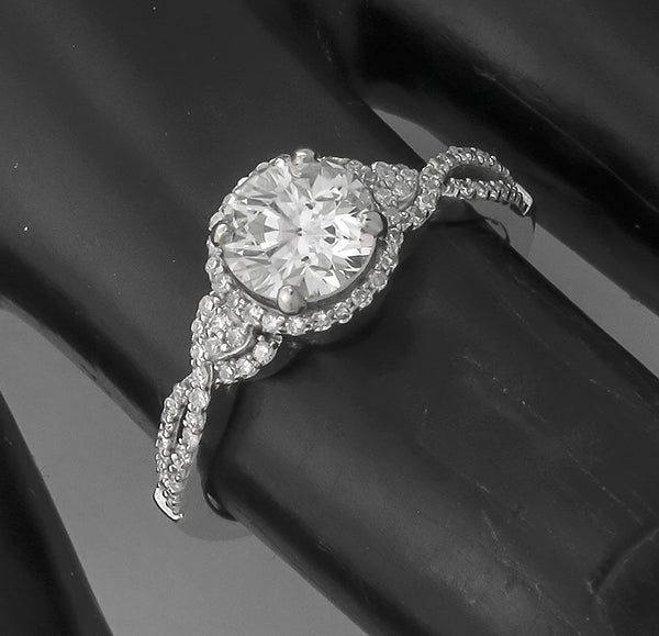 0.97ct Diamond 14k Gold Engagement Ring