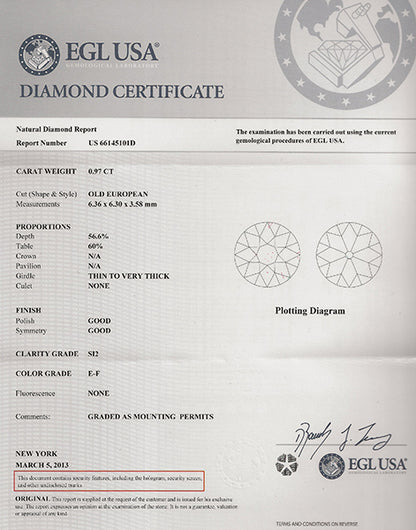 0.97ct Diamond 14k Gold Engagement Ring