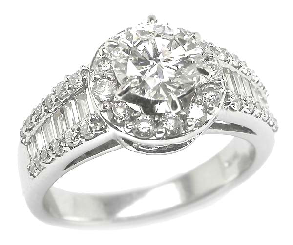 0.98ct Diamond 14k White Gold Engagement Ring