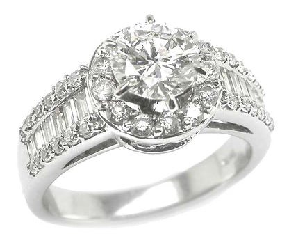 0.98ct Diamond 14k White Gold Engagement Ring