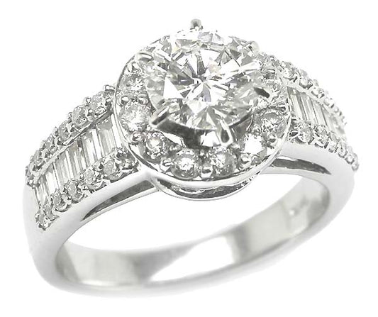 0.98ct Diamond 14k White Gold Engagement Ring