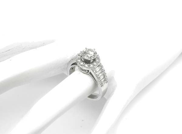 0.98ct Diamond 14k White Gold Engagement Ring
