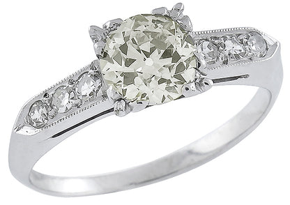 0.98ct Natural Fancy Yellow Diamond Engagement Ring