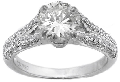 0.98ct Round Brilliant Cut Diamond Gold Engagement Ring