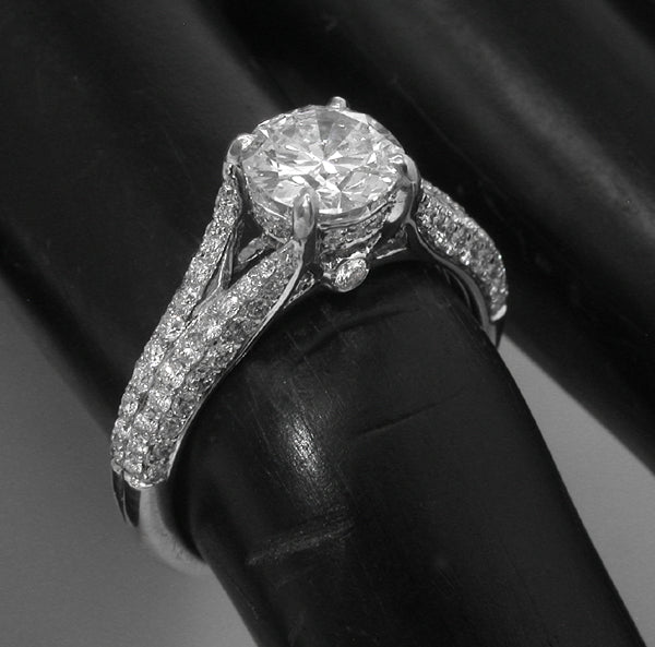 0.98ct Round Brilliant Cut Diamond Gold Engagement Ring