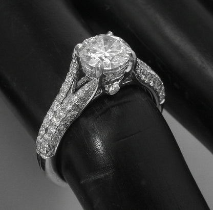 0.98ct Round Brilliant Cut Diamond Gold Engagement Ring