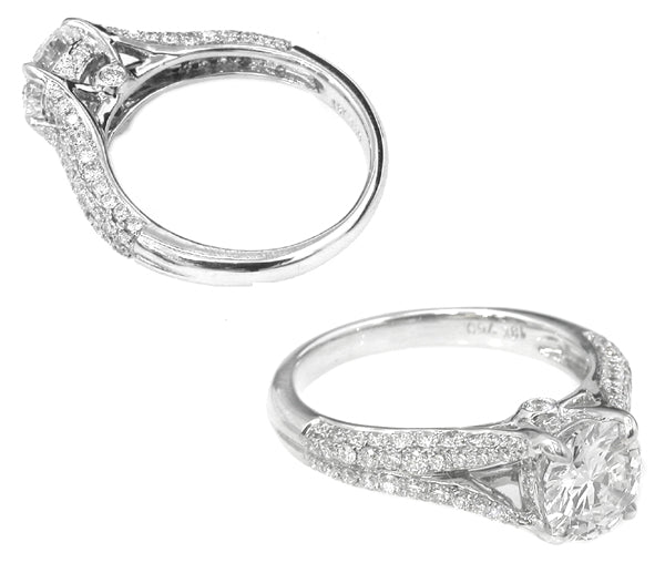 0.98ct Round Brilliant Cut Diamond Gold Engagement Ring