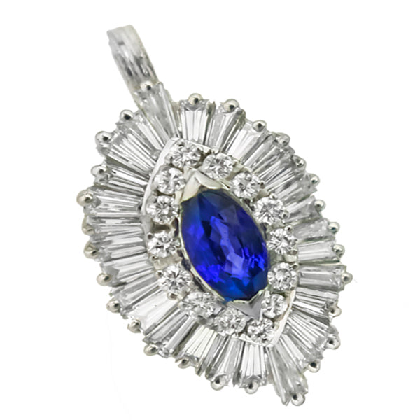 0.98ct Sapphire 2.00ct Diamond Pendant