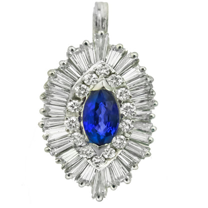 0.98ct Sapphire 2.00ct Diamond Pendant