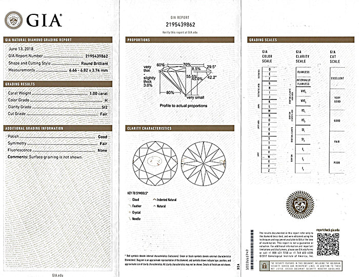 Estate GIA Certified 1.00ct Diamond Engagement Ring