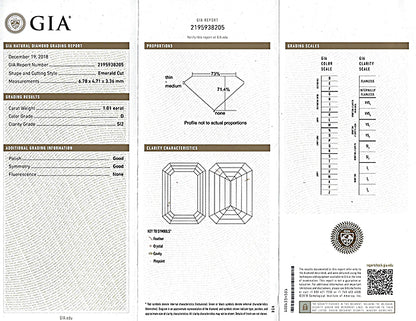 Estate GIA Certified 1.01ct Diamond Engagement Ring
