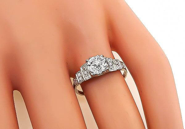 Estate GIA Certified 1.01ct Diamond Engagement Ring