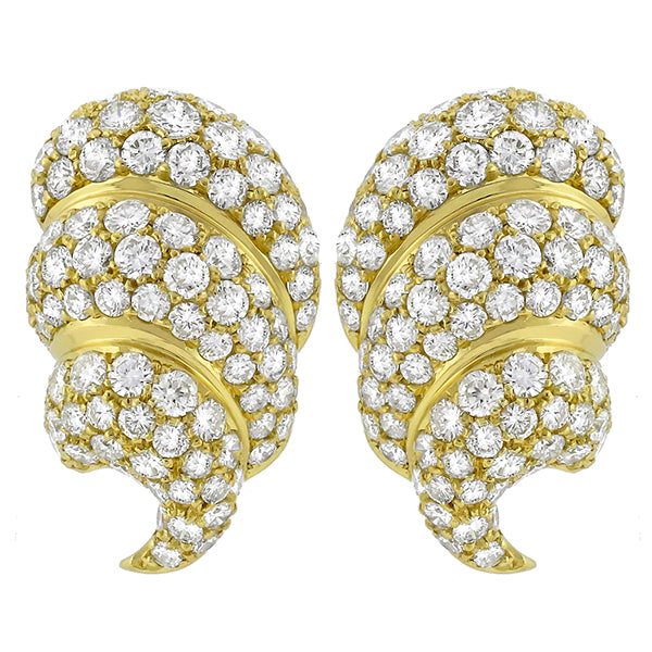 10.00ct Diamond Gold Earrings