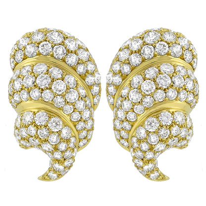 10.00ct Diamond Gold Earrings