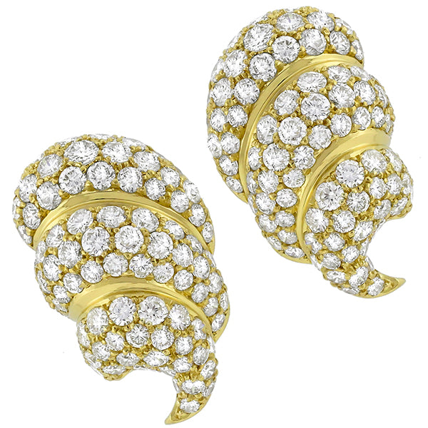 10.00ct Diamond Gold Earrings