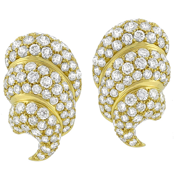 10.00ct Diamond Gold Earrings
