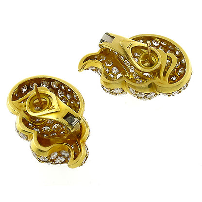 10.00ct Diamond Gold Earrings