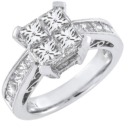 1.00ct Center Diamond 1.00ct Side Diamond Gold Ring