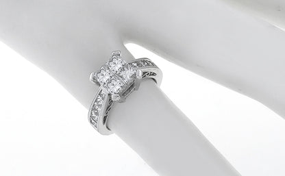 1.00ct Center Diamond 1.00ct Side Diamond Gold Ring